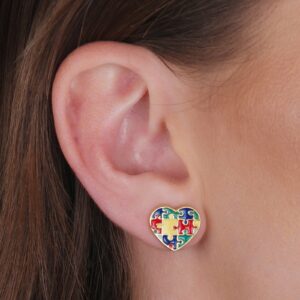 Brinco Dourado Autismo Formato Coração